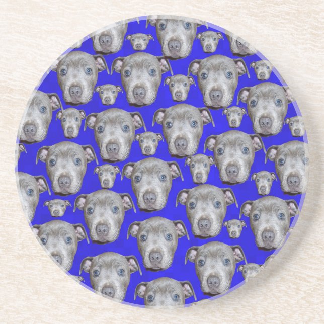 Staffordshire Bull Terrier Puppy Pattern, Coaster (Front)
