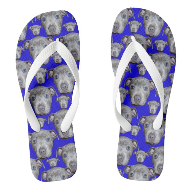 Staffordshire Bull Terrier Puppy Pattern, Jandals (Footbed)