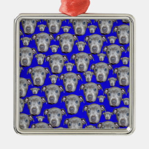 Staffordshire Bull Terrier Puppy Pattern, Metal Tree Decoration