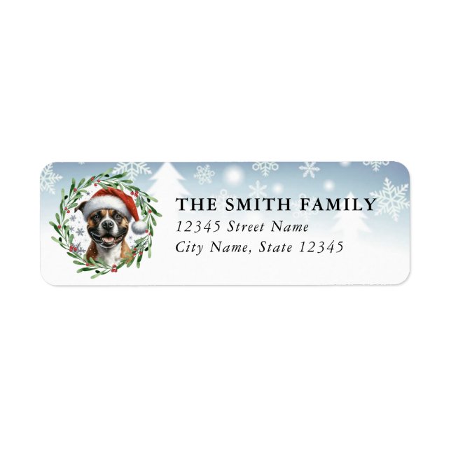 Staffordshire Bull Terrier Return Address Label (Front)