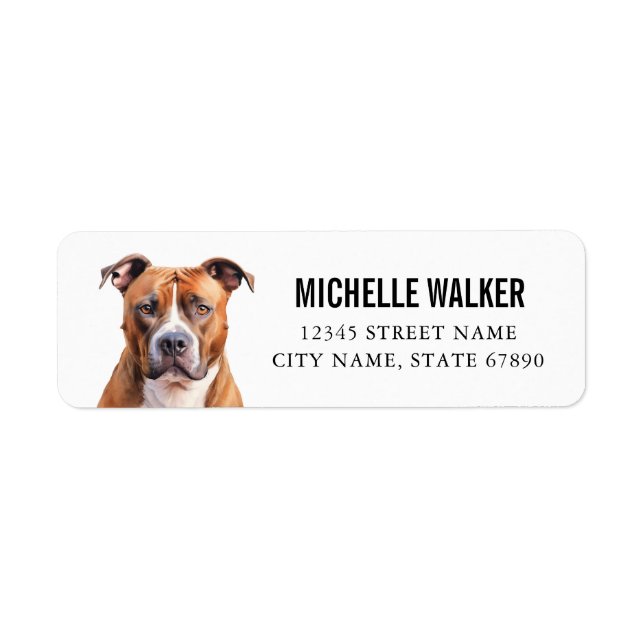 Staffordshire Bull Terrier Return Address Labels (Front)