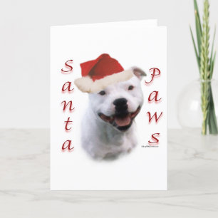 Staffordshire Bull Terrier Santa Paws Holiday Card