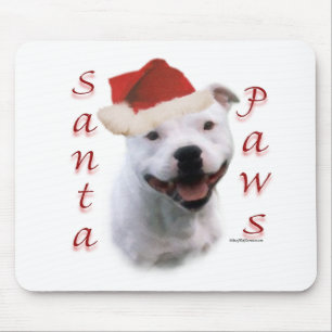Staffordshire Bull Terrier Santa Paws Mouse Pad