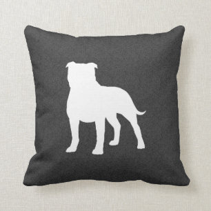 Staffordshire Bull Terrier Silhouette Cushion