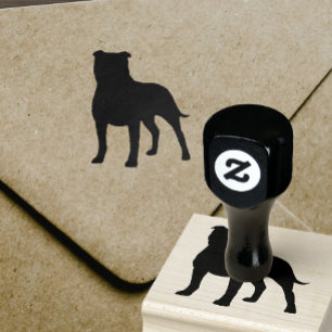 Staffordshire Bull Terrier Silhouette Rubber Stamp
