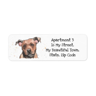 Staffordshire Bull Terrier speckle watercolor dog