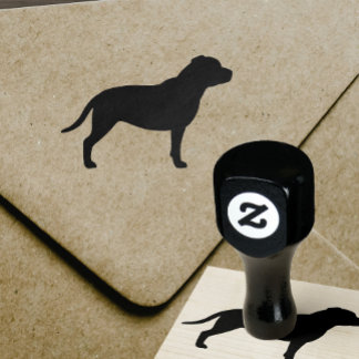 Staffordshire Bull Terrier Staffy Dog Silhouette Rubber Stamp