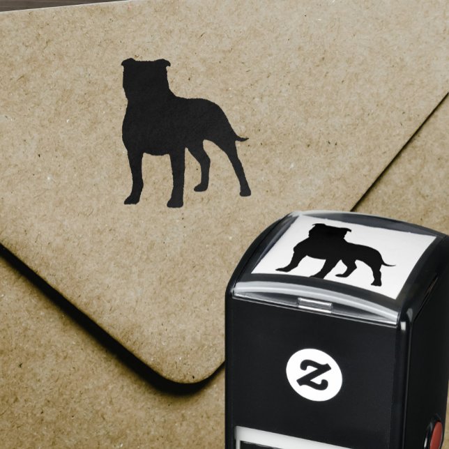 Staffordshire Bull Terrier Staffy Dog Silhouette Self-inking Stamp (Creator Uploaded)