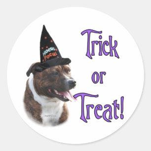 Staffordshire Bull Terrier Trick Classic Round Sticker