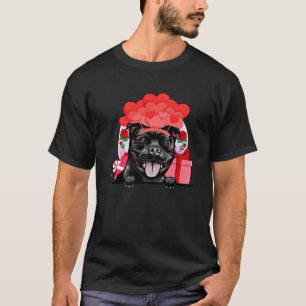 Staffordshire Bull Terrier Valentine Hearts Balloo T-Shirt