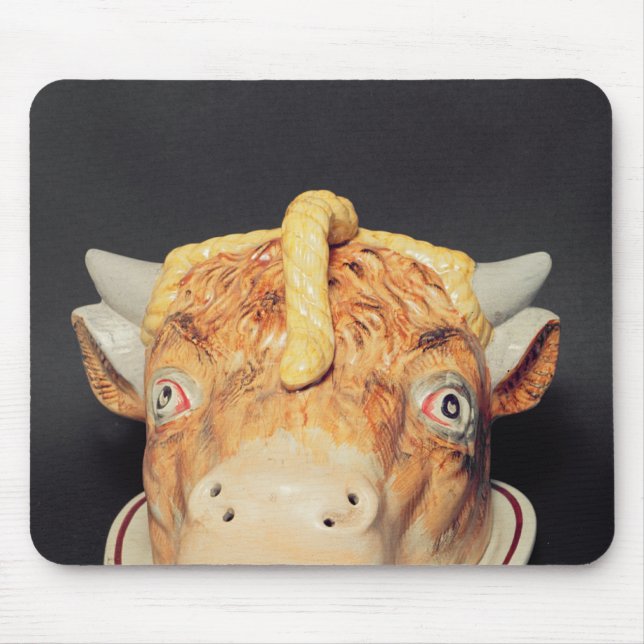 Staffordshire cheese dish in shape of a cow's mouse pad (Front)