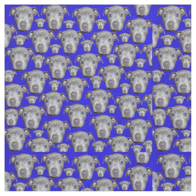 Staffordshire Puppy Faces, Fabric (Close Up)