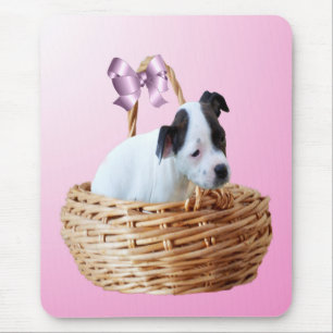 Staffordshire Puppy In A Basket,   Mouse Pad