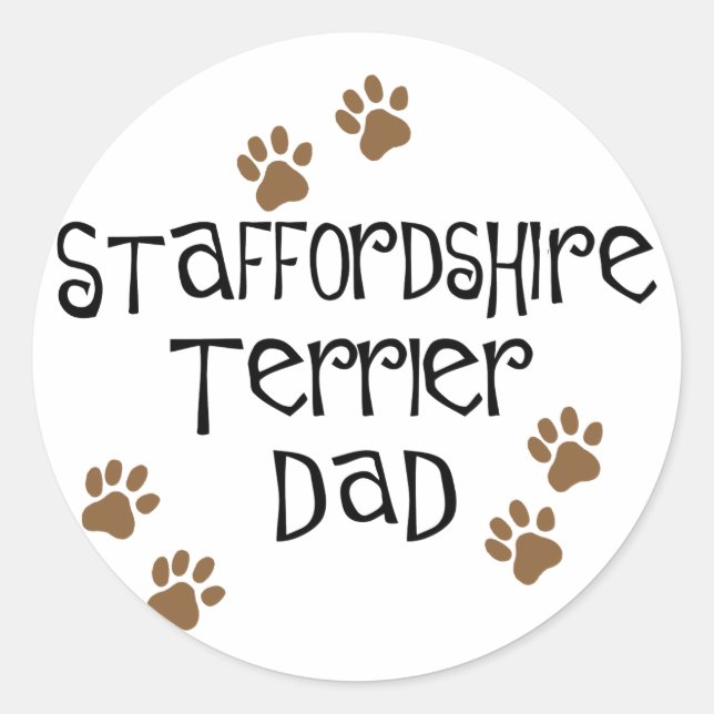 Staffordshire Terrier Dad Classic Round Sticker (Front)