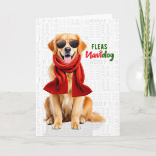Staffordshire Terrier Dog Fleas Navidog Christmas Holiday Card
