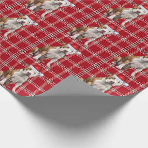 Staffordshire Terrier Dog Holiday Plaid Christmas Wrapping Paper