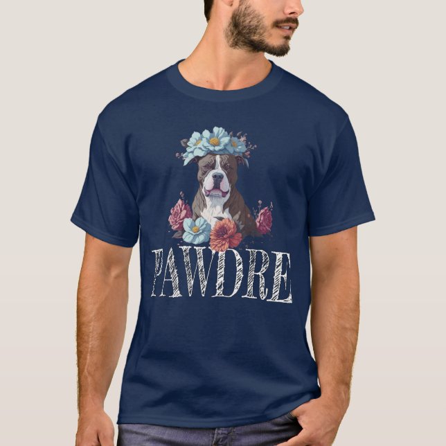 Staffordshire Terrier Girl Pawdre, Cute Funny Gift T-Shirt (Front)