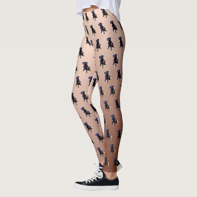 Staffordshire Terrier Oil Paint, Ladies Leggings (Left)