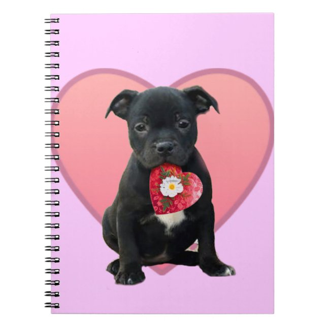 Stafforshire bull terrier puppy notebook (Front)
