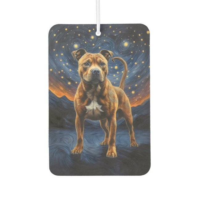 Staffy Dog Artsy Car Air Freshener (Front)