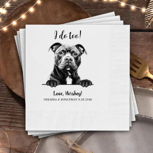 Staffy Dog Hand Drawing Personalised I Do Too Napkin