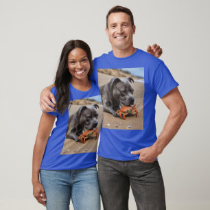 Staffy Is Friends With A Beach Crab, T-Shirt