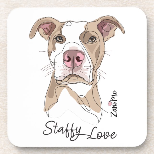 Staffy Love - Zani Mo Protection Coaster (Front)