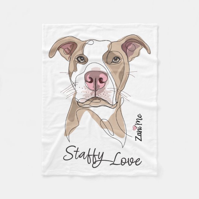 Staffy Love - Zani Mo Protection Fleece Blanket (Front)