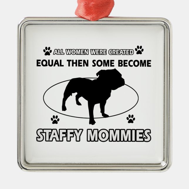 staffy mummy designs metal tree decoration (Front)