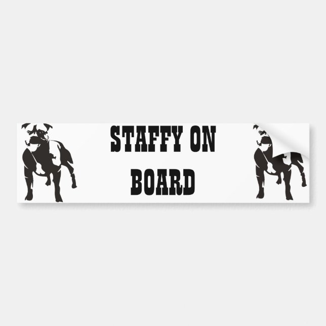 Staffy on Board Bumper Sticker (Front)