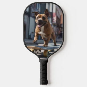 Staffy Skateboarder,  Pickleball Paddle