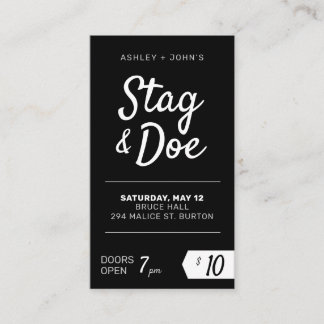 Stag and Doe Tickets modern classic party tiks