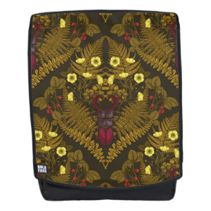Stag beetle and ferns backpack