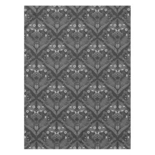 Stag beetle and ferns, in black and white tablecloth