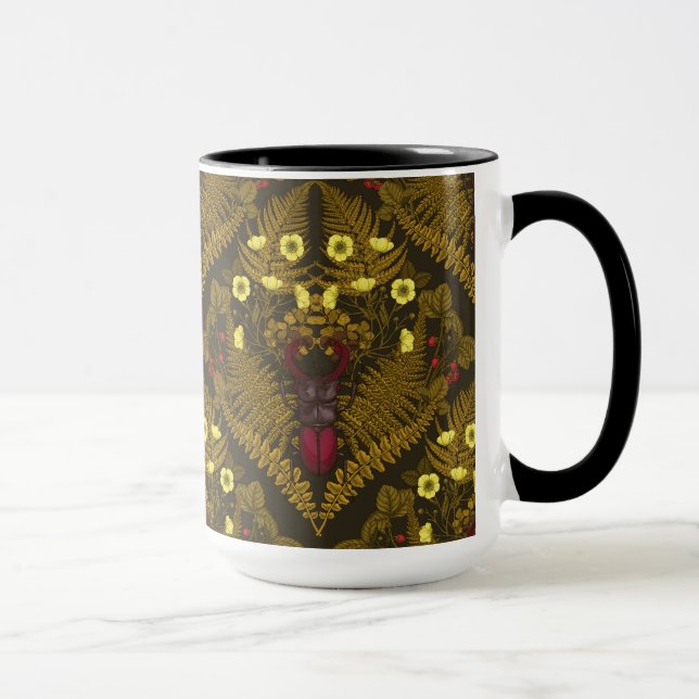 Stag beetle and ferns mug (Right)