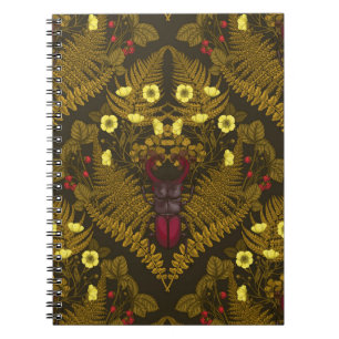 Stag beetle and ferns notebook