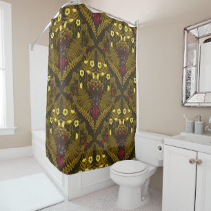 Stag beetle and ferns shower curtain