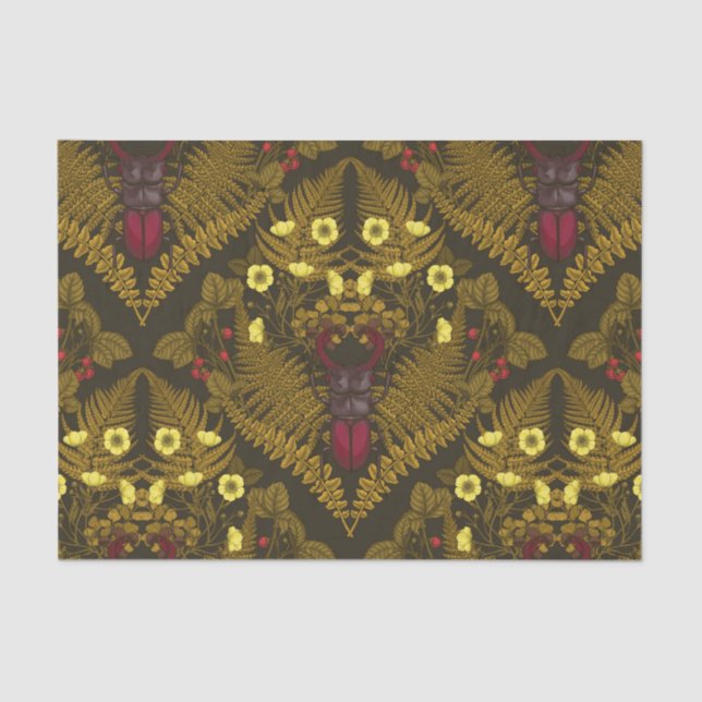 Stag beetle and ferns tissue paper (Front)