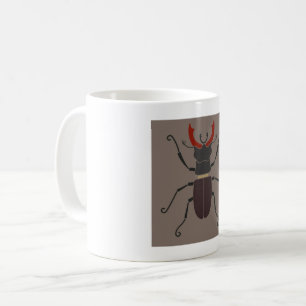 Stag Beetle Bold Minimalist Insect Coffee Mug