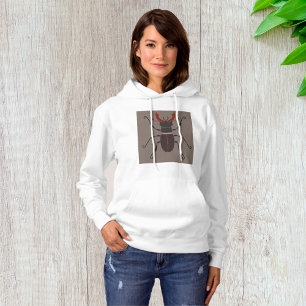 Stag Beetle Bold Minimalist Insect Hoodie