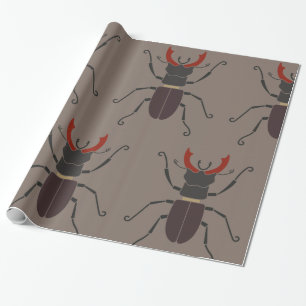 Stag Beetle Bold Minimalist Insect Wrapping Paper