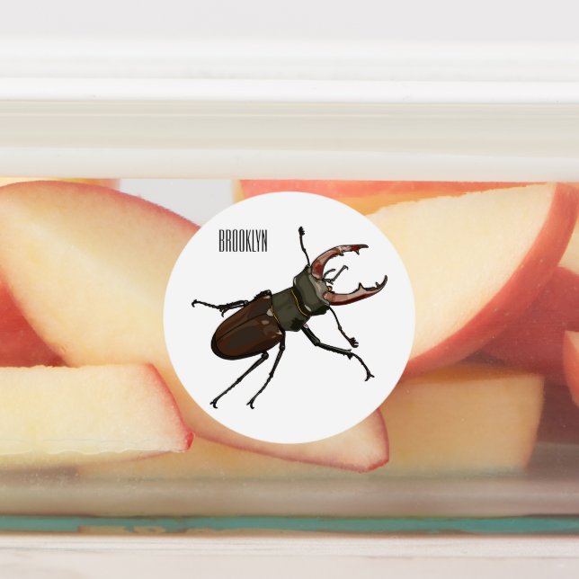 Stag beetle cartoon illustration (Affixed)