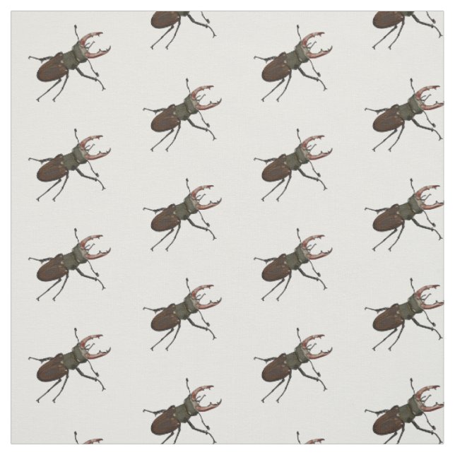 Stag beetle cartoon illustration fabric (Swatch)