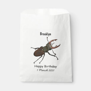 Stag beetle cartoon illustration favour bags
