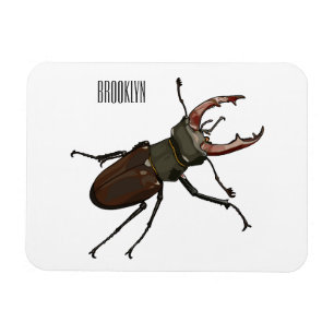Stag beetle cartoon illustration magnet