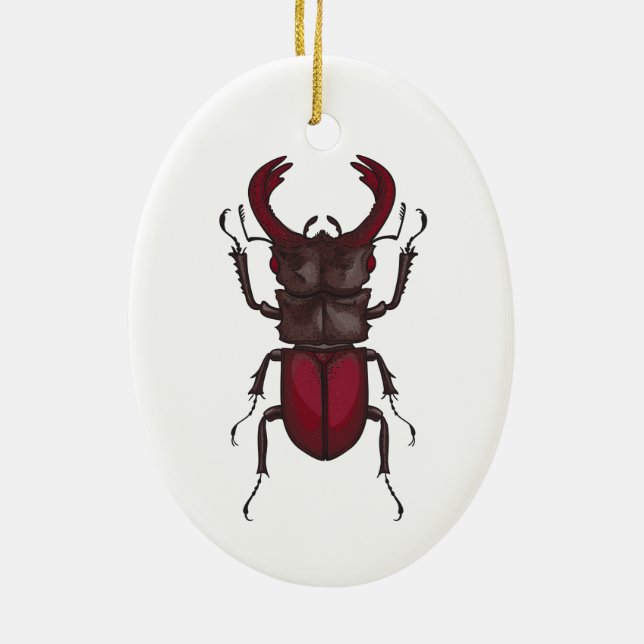 Stag beetle ceramic tree decoration (Back)