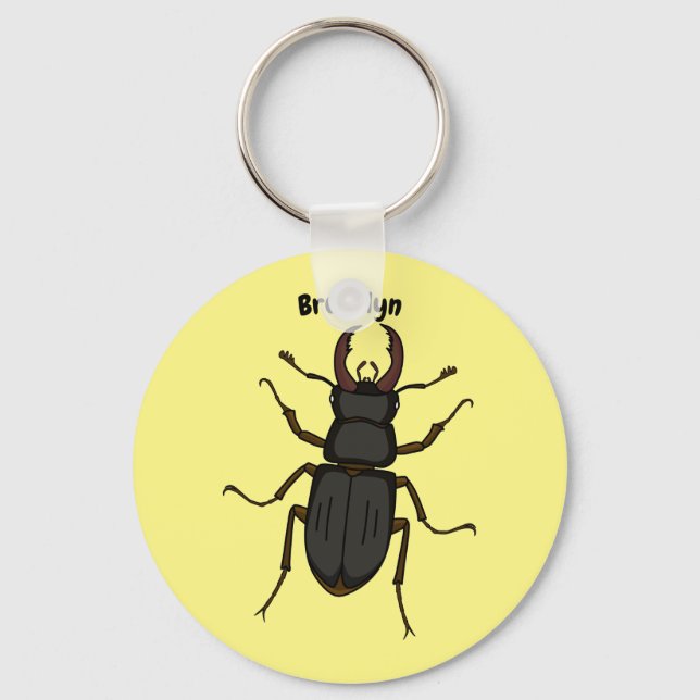 Stag beetle insect illustration key ring (Front)