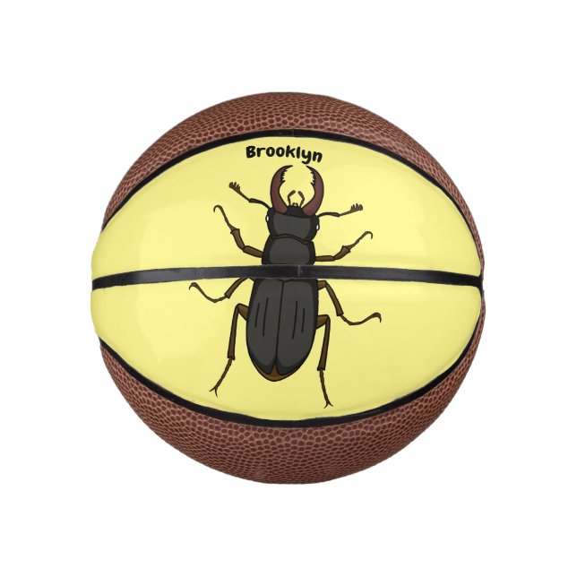 Stag beetle insect illustration mini basketball (Front)