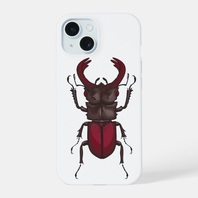 Stag beetle iPhone 15 case (Back)