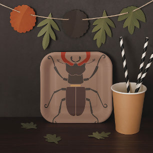 Stag Beetle Paper Plate